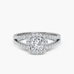 Engagement Ring - White Gold, Cushion