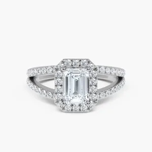 Engagement Ring - White Gold, Emerald