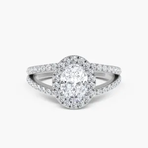 Engagement Ring - White Gold, Oval