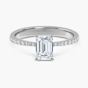 Engagement Ring - White Gold, Emerald