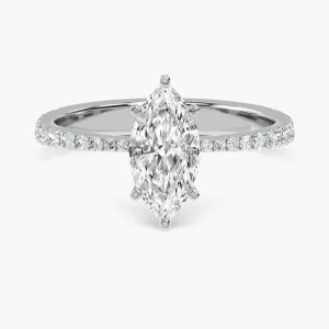 Engagement Ring - White Gold, Marquise